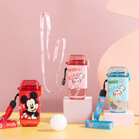 Summer Children's Cute Water Cup with Straw for Primary School Students Portable Kettle Creative Internet Celebrity Cute Environmental Protection Plastic Cup