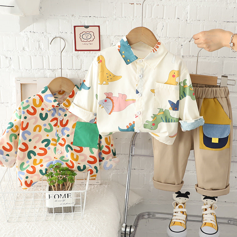 Printing Shirt For Boys Pants Breathable Two-piece Set - Boys Summer & Party Dresses - Baby's World