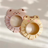 Ins Korean Baby Shower Cap, Bath Cap, Hair Washing Tool, Children's Bear-Shaped Waterproof Ear Protection Cap, Adjustable