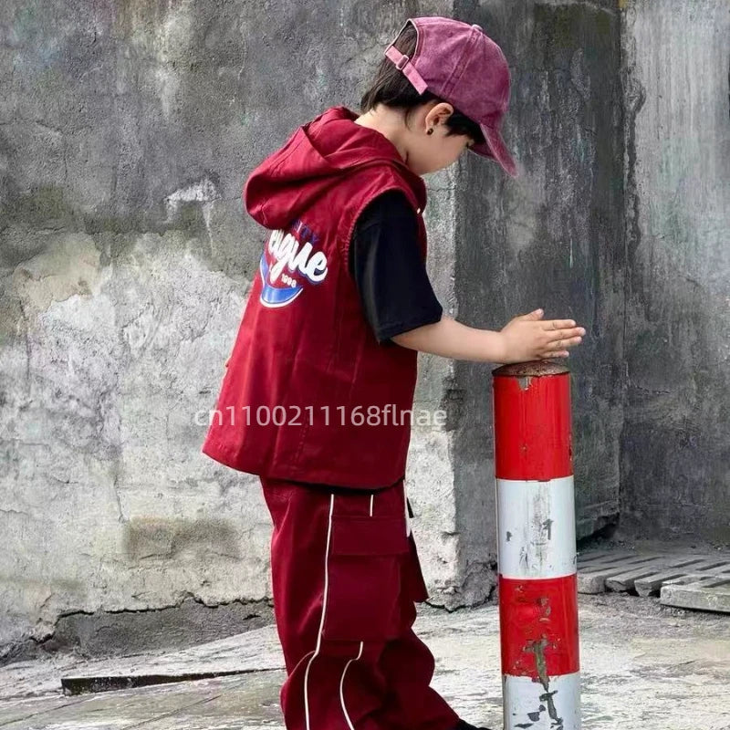 Street Dance Children's Trendy Clothing, Girls' Jazz Dance Clothing, Hip-hop Boys' Sets, Runway Performance Costumes - Boys