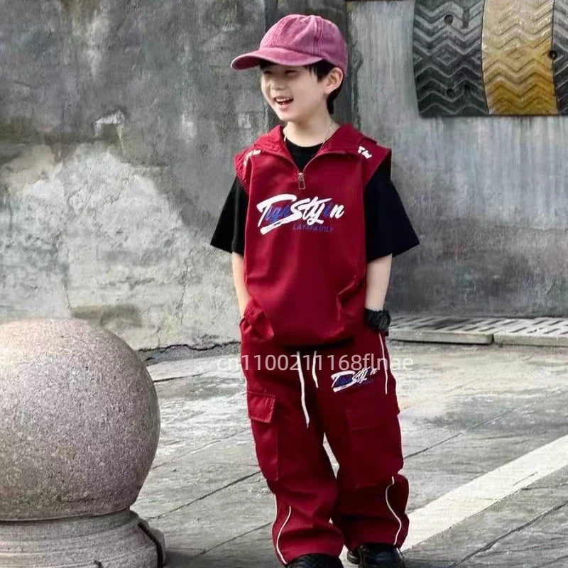 Street Dance Children's Trendy Clothing, Girls' Jazz Dance Clothing, Hip-hop Boys' Sets, Runway Performance Costumes - Boys