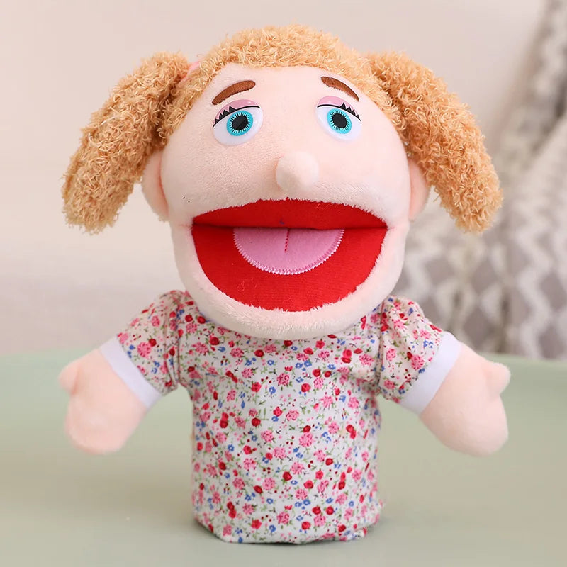 28-33cm Kids Plush Finger & Hand Puppet Popular Activity Boy Girl Role Play Bedtime Story Props Family Role Playing Toys Doll