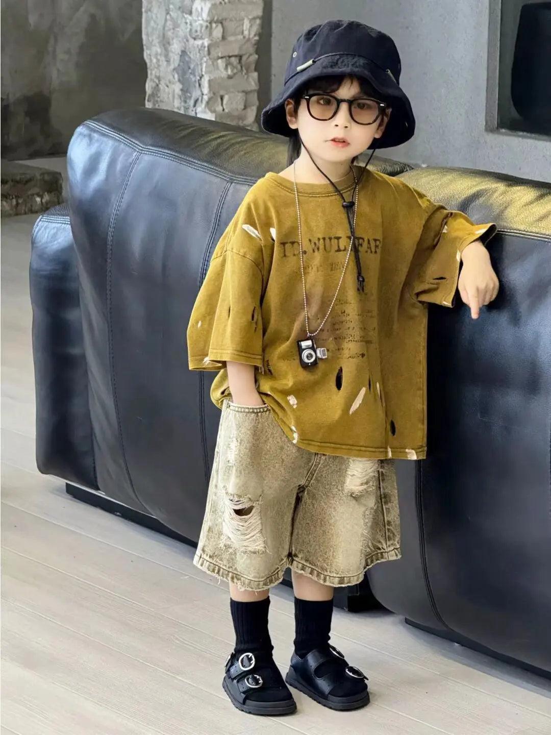 Boys Clothing Set Korean Loose Shirts+shorts 2pcs/set Sport Suits for Kids Teenager Tracksuits Casual Baby Outfits Clothes