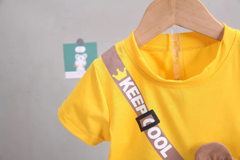 Summer Boys Clothing - Summer Baby Boys Clothing Sets Cartoon Bear Cotton T-Shirt + Shorts Suits for Baby Kids Tracksuits