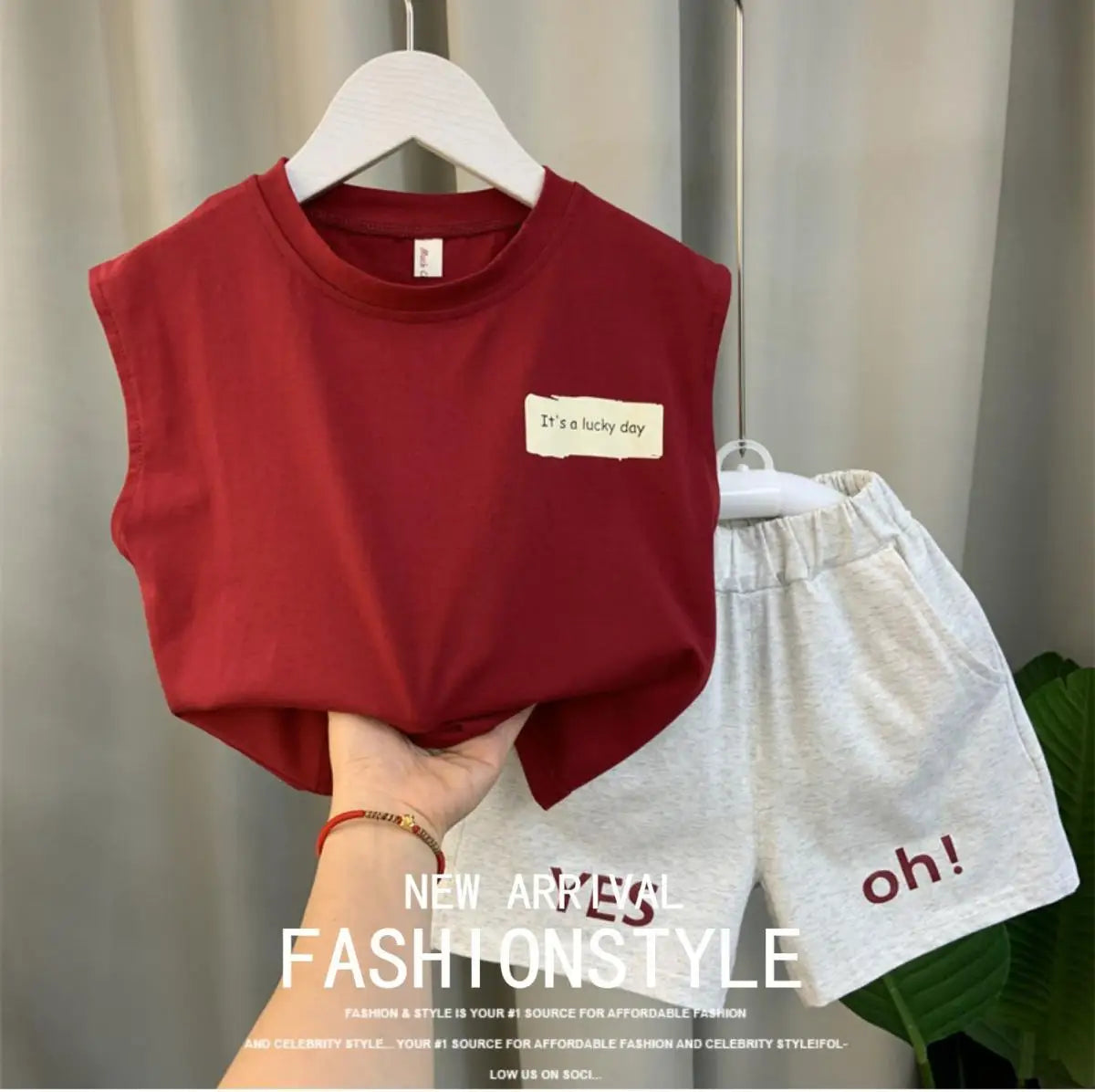 New Boys Girl - New Boys Baby Girl Summer Vest Set Summer Sleeveless Fashion Boys' and Children's Handsome Two Piece Set