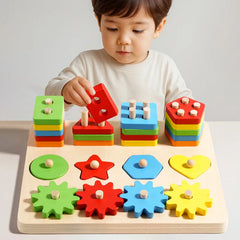 Montessori Geometric Pegboard Toy Shape | Baby's World Bangladesh