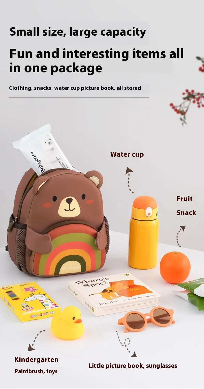 2025 New Arrival Cute Bear & Bunny Kids Backpack - Lightweight School Bag for Preschool Boys Girls, Adorable Toddler Travel Bag
