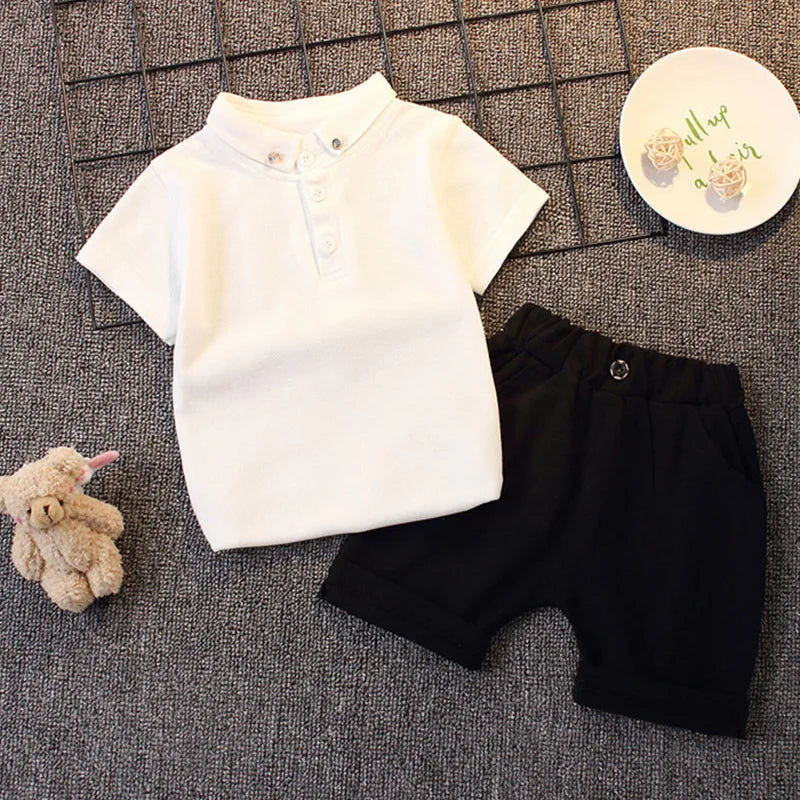 Fashion Boys Clothes Sets Toddler Kids Polo T-shirt + Shorts Children's Clothes - Boys Summer & Party Dresses - Baby's World