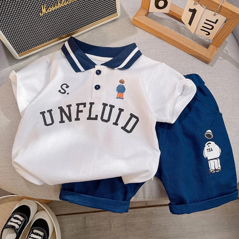 Fashion Boys Clothes Sets Toddler Kids Polo T-shirt + Shorts Children's Clothes - Boys Summer & Party Dresses - Baby's World