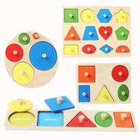 Montessori Wooden Shape Puzzle for Babies – Color & Geometry Learning Board