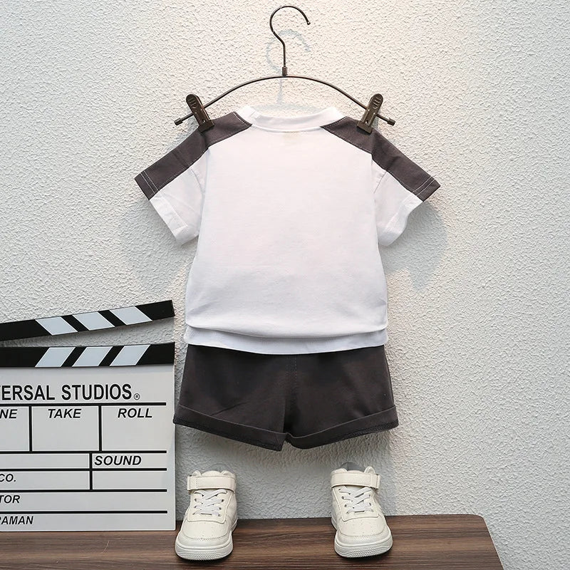 New Summer Boys - New Summer Baby Boys Clothes Sets Fashion Cotton Letter Printing T-shirts+Tooling Shorts 2pcs Kids Outfits