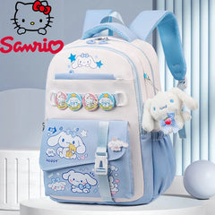 Cinnamoroll Backpack Badges Plush Pendant Casual Cute Cartoon Shoulder Bag Adjustable Shoulder Strap Ultralight Gear