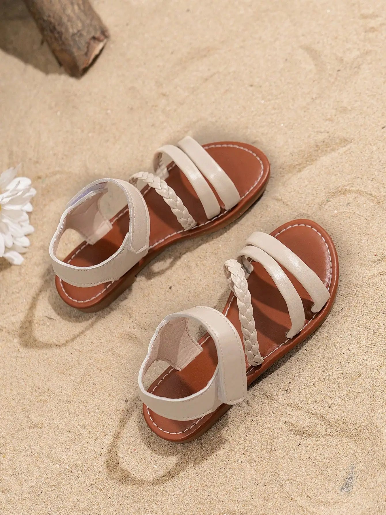 Sandals for Children 2025 Cute Boys Girls Shoes Soft Thick Soles Handwoven Children's Sandals Black Pink Gold White