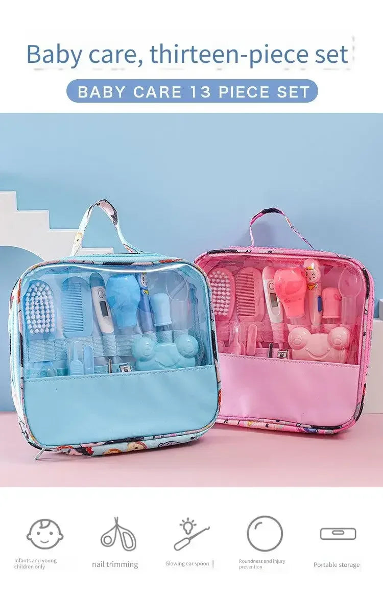 13 Pcs Portable Baby Healthcare Kit Professional Nursing Tools Newborn Daily Care Set Including Nail Clipper Manicure Supplies