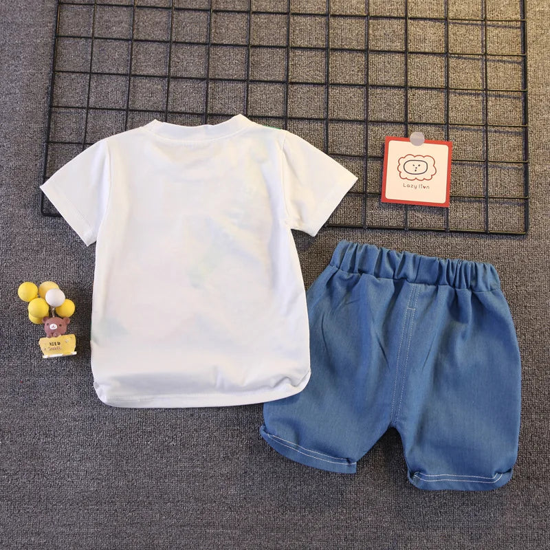 Summer Boys Clothing - Summer Baby Boys Clothing Sets Cartoon Bear Cotton T-Shirt + Shorts Suits for Baby Kids Tracksuits