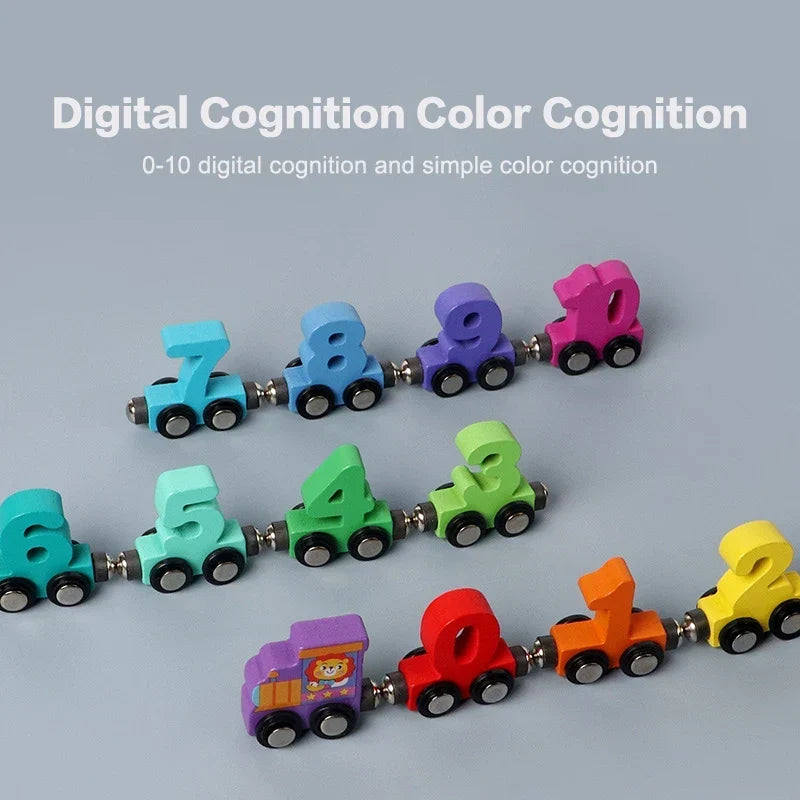 Wooden Magnetic Number Train Set – Montessori Learning Toy for Toddlers
