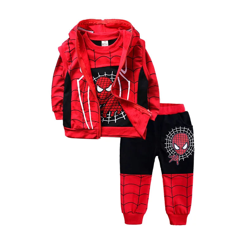 Movie Peripheral Marvels Superhero 3pcs/set Costume Autumn Sleeveless Hooded Vest T-shirt Pant Tracksuit Outfits Birthday Gift