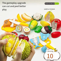 Kid Pretend Play Kitchen Fun Cutting Fruits and Vegetables Food Play House Set Puzzle Education Toys For Kids Boys Girls Gifts