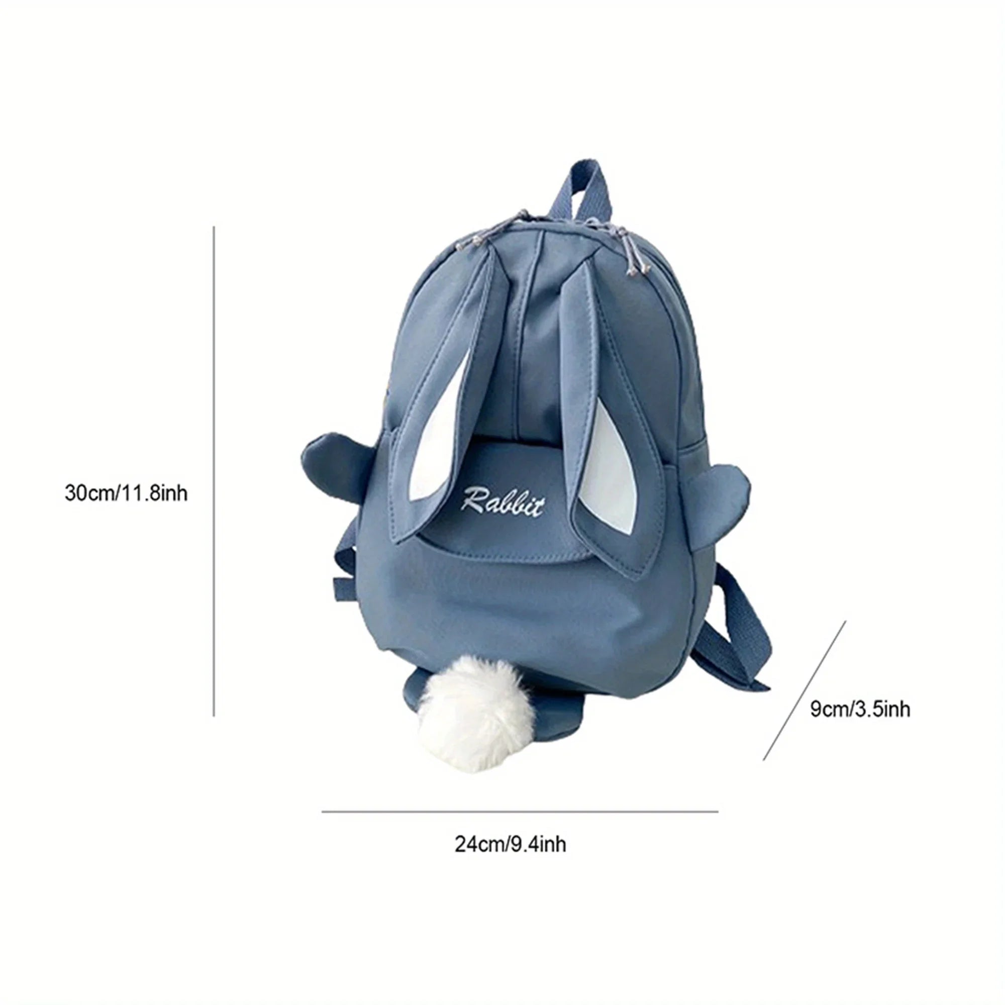 Girl Rabbit Ear Backpack Casual Schoolbag Waterproof Large Capacity School Backpack Smooth Zipper Solid Teens Travel and Gifts