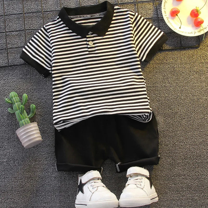 Fashion Boys Clothes Sets Toddler Kids Polo T-shirt + Shorts Children's Clothes - Boys Summer & Party Dresses - Baby's World
