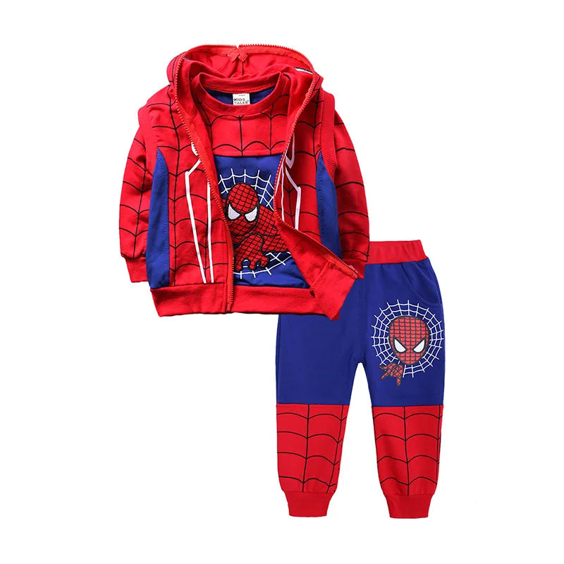Movie Peripheral Marvels Superhero 3pcs/set Costume Autumn Sleeveless Hooded Vest T-shirt Pant Tracksuit Outfits Birthday Gift