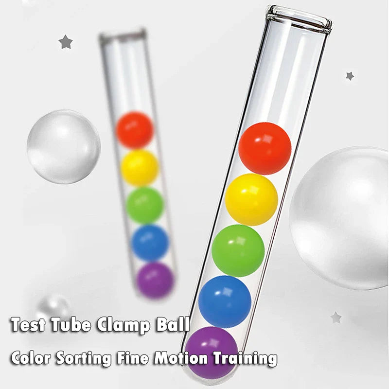 Fun Montessori Educational Toys Kids Rainbow Balls Sorting Tweezers Color Matching Card Math Toddler Learning Children's
