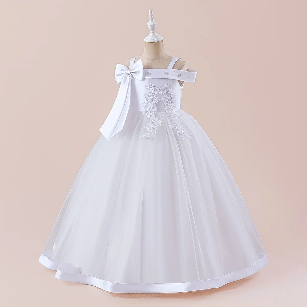 Fashion Bridesmaids Party Girls Dresses Elegant Flower Wedding Princess Dress for Girl Birthday Evening Prom Christmas Costumes