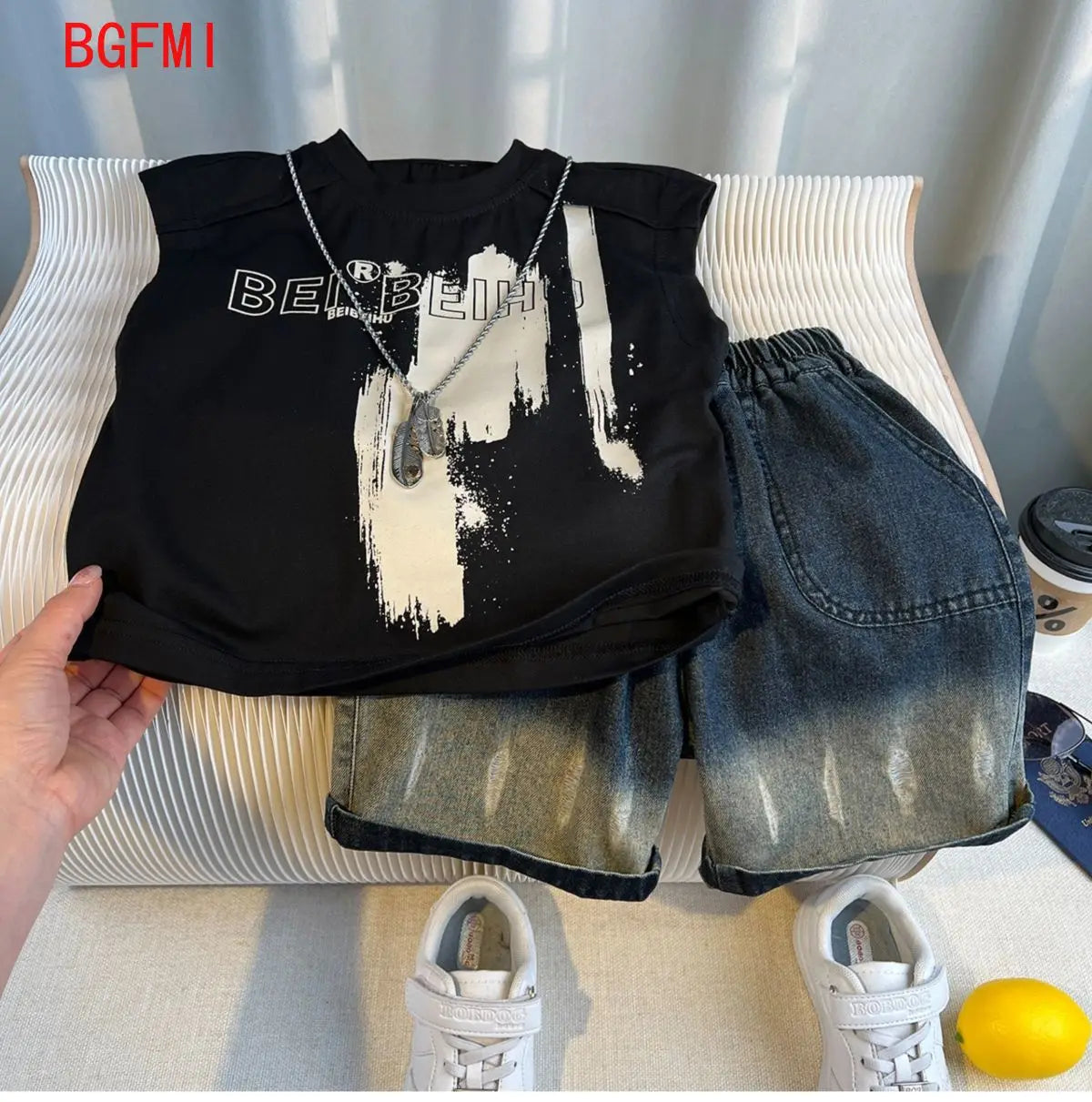 Korean Children Summer - Korean Children's Summer Clothes Kids Set Outfits Boys 2025 Handsome Sleeveless&Short Sleeved