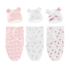Pure cotton skin-friendly newborn baby wrap, easy to wear with, easy to change diapers, with a cap, give baby more protection