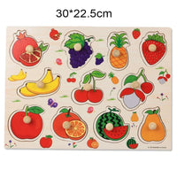 Montessori Toy Wooden Building Block Early Learning Educational Toy Color Shape Match Kids Puzzle Toys For Children Boys Girls