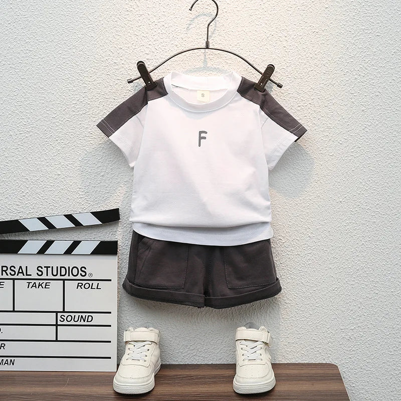 New Summer Boys - New Summer Baby Boys Clothes Sets Fashion Cotton Letter Printing T-shirts+Tooling Shorts 2pcs Kids Outfits