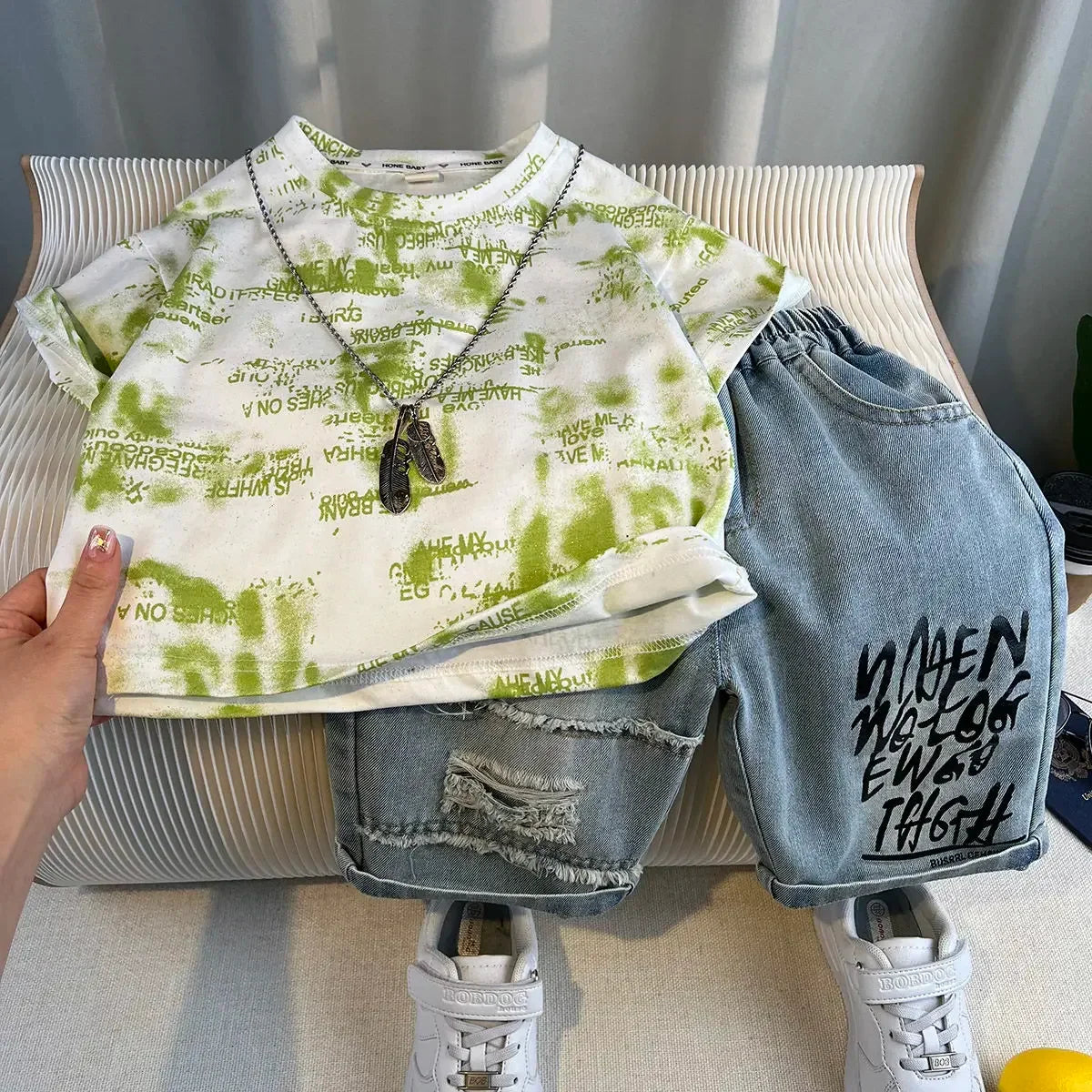 Korean Children Summer - Korean Children's Summer Clothes Kids Set Outfits Boys 2025 Handsome Sleeveless&Short Sleeved