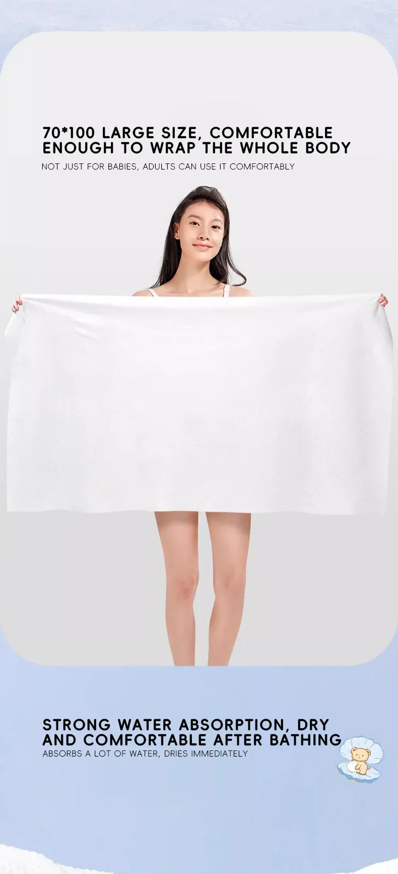 AIBEDILA Disposable Bath Towel Baby Bath Towel Skin-friendly Thick Bath Towel Face Travel Portable Face Towel Highly Absorbent