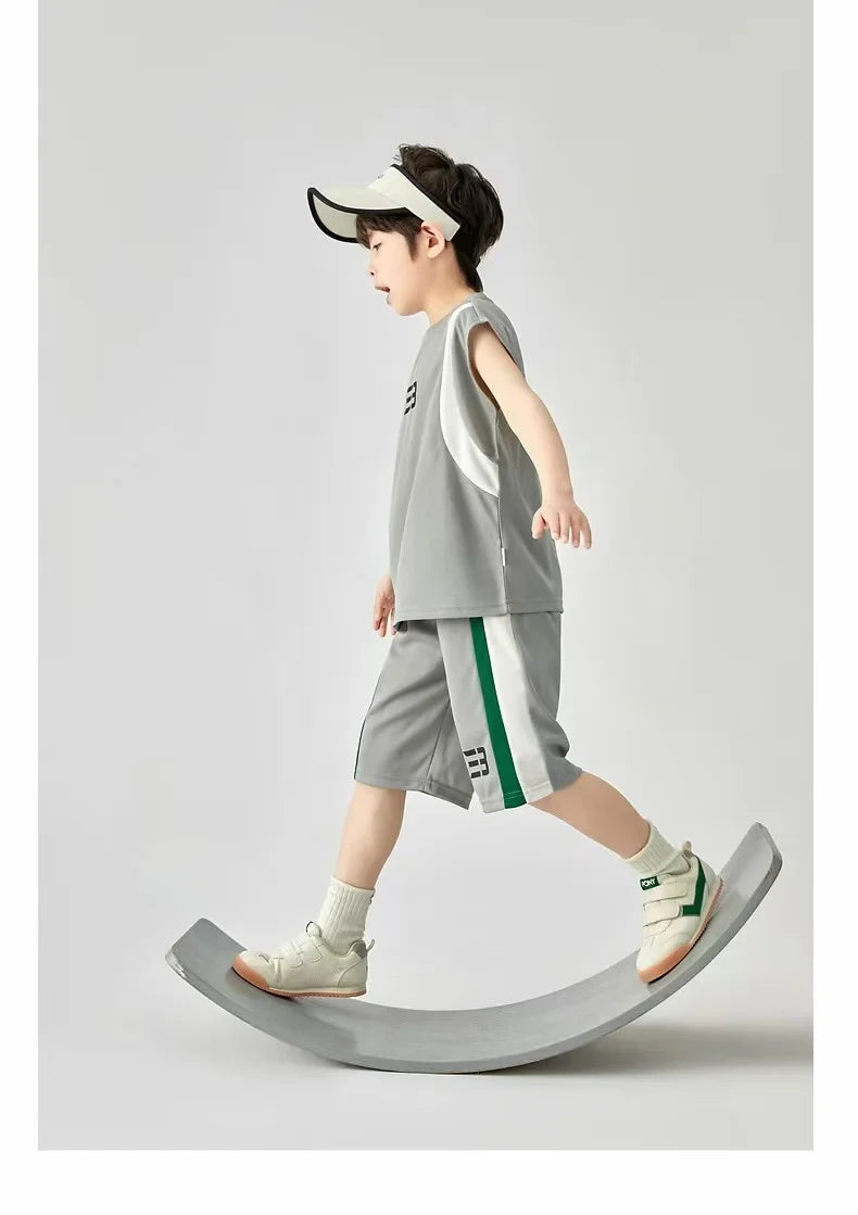 Boys Basketball Suit Summer Sportswear Comfortable Suit Vest Lightweight Shorts Children's Korean Version Handsome Two-piece