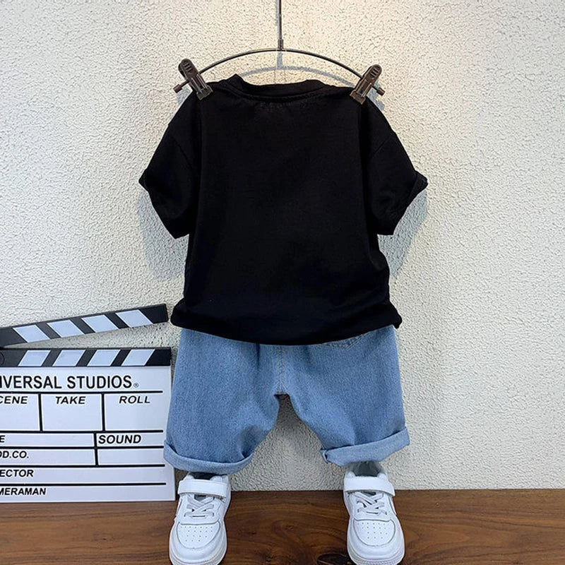 New Selling Summer Baby Boys Clothing Sets Tops bear T-shirt +Short Pants 2 Pieces Set Kids - Boys Summer & Party Dresses