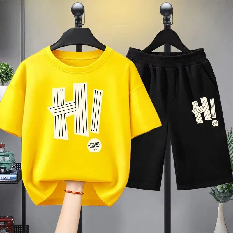 Summer Girls Clothes - Summer Baby Girls Clothes Set Children Boy Letter Printed T-shirts and Shorts 2 Pieces Suit Kid Short