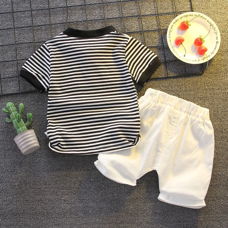 Fashion Boys Clothes Sets Toddler Kids Polo T-shirt + Shorts Children's Clothes - Boys Summer & Party Dresses - Baby's World