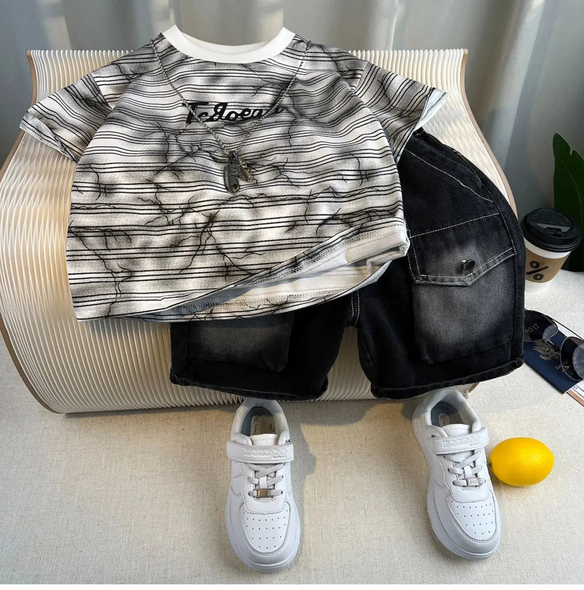 Korean Children Summer - Korean Children's Summer Clothes Kids Set Outfits Boys 2025 Handsome Sleeveless&Short Sleeved