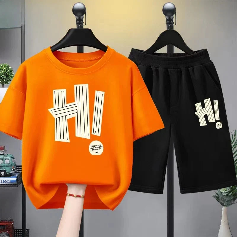 Summer Girls Clothes - Summer Baby Girls Clothes Set Children Boy Letter Printed T-shirts and Shorts 2 Pieces Suit Kid Short