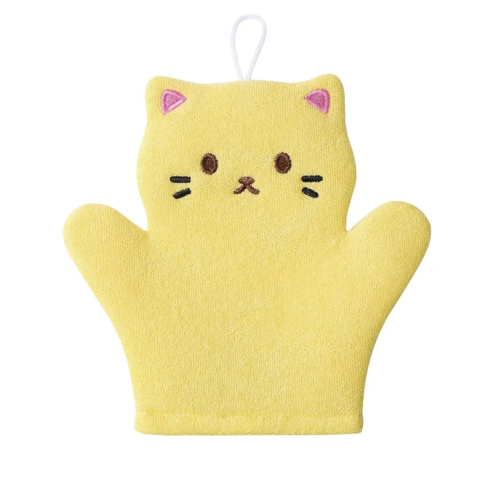 Cute Body Skin Cleaner Baby Bath Sponge Cartoon Foaming Childrens Bath Towel Dead Skin Remover Body Clean Sponge Kids
