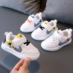 Disney White Casual Shoes For Baby Boy Girl Brand Children Sneaker Mickey Mouse Kids Shoes Toddler Walking Shoes Size 15-25