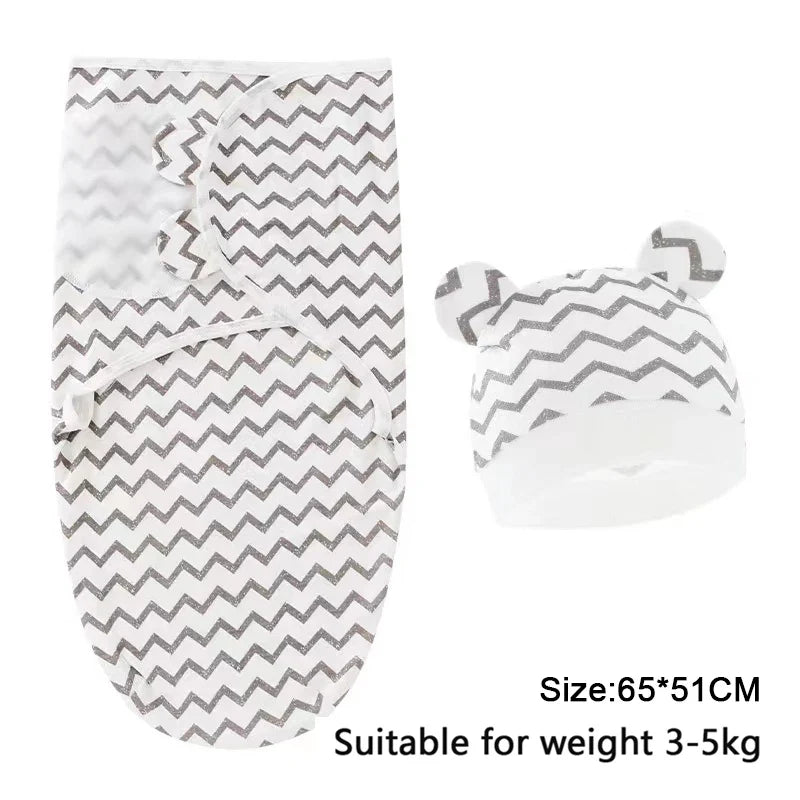 Pure cotton skin-friendly newborn baby wrap, easy to wear with, easy to change diapers, with a cap, give baby more protection