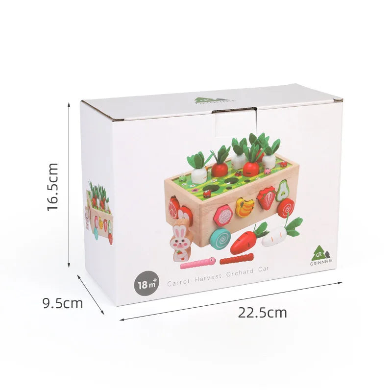 Montessori Toys for Baby Boys Girls1 2 3 4Year Wooden Puzzle Carrot Harvest Toy Game Shape Sorting Educational Toys for Children
