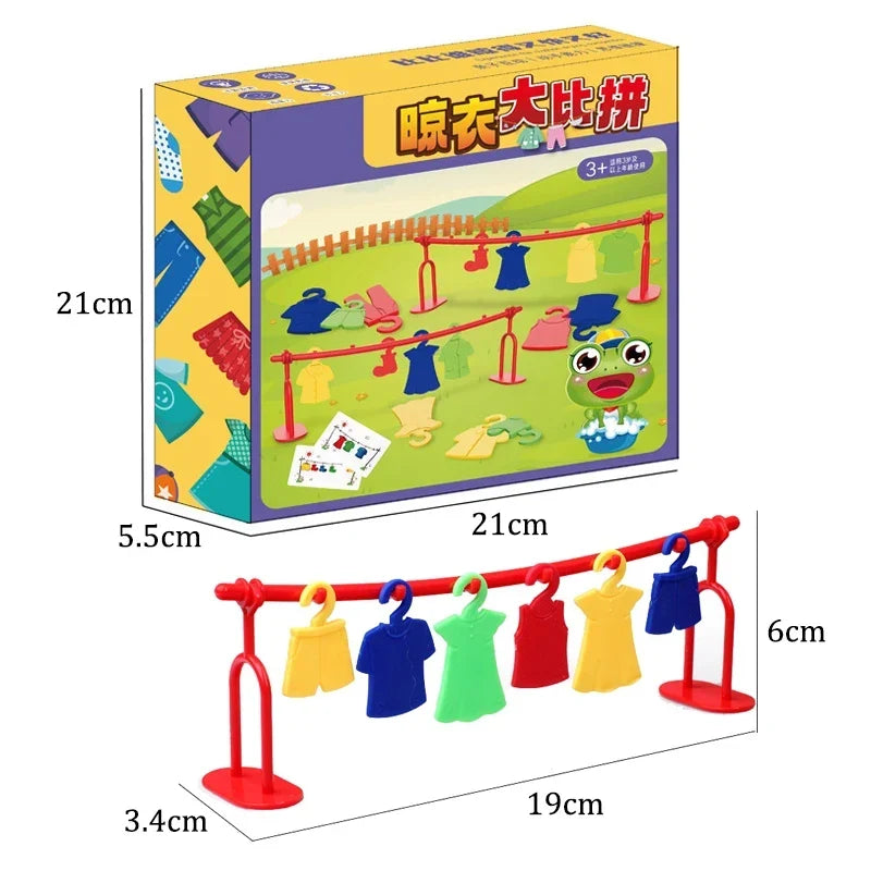 Montessori Color Matching Party Games Educational Toys Logical Thinking Training Clothes Drying Contest Board Game Children Toys