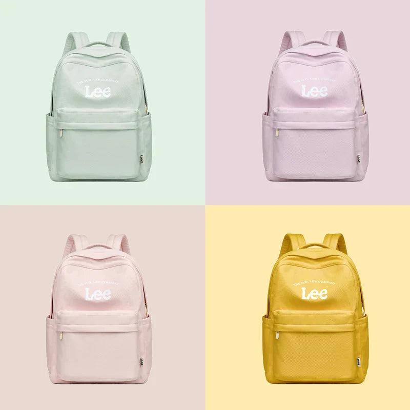 LEE Unisex Large Capacity Laptop School Bag for Women Man Leisure Oxford Waterproof Travel Backpack Candy Color Bookbag Trip