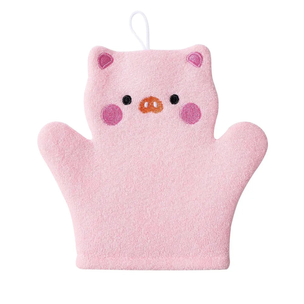 Cute Body Skin Cleaner Baby Bath Sponge Cartoon Foaming Childrens Bath Towel Dead Skin Remover Body Clean Sponge Kids