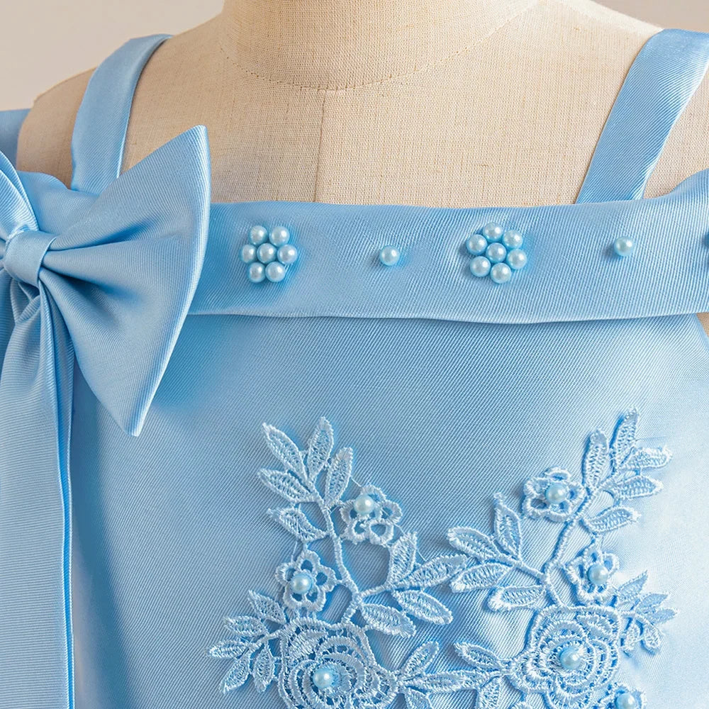 Fashion Bridesmaids Party Girls Dresses Elegant Flower Wedding Princess Dress for Girl Birthday Evening Prom Christmas Costumes
