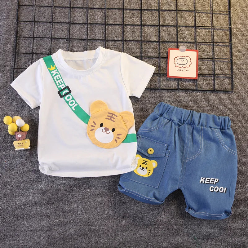 Summer Boys Clothing - Summer Baby Boys Clothing Sets Cartoon Bear Cotton T-Shirt + Shorts Suits for Baby Kids Tracksuits