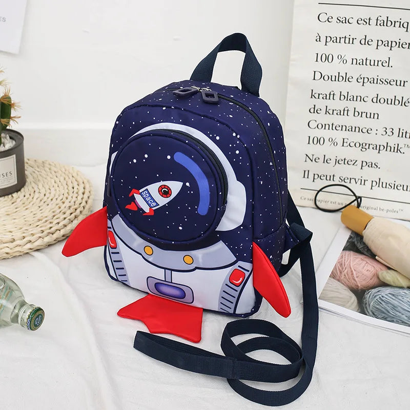 Kids Space Rocket Children's Backpack Traction Rope Anti-lost Lightweight Kindergarten Schoolbag Early Education Bag