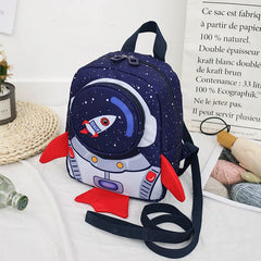 Kids Space Rocket Children's Backpack Traction Rope Anti-lost Lightweight Kindergarten Schoolbag Early Education Bag